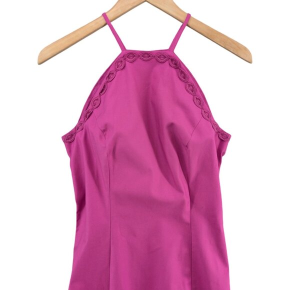 Crown Ivy Mini Halter Dress Solid Pink Weekend In Lisbon Sleeveless Size 2 - Picture 3 of 9